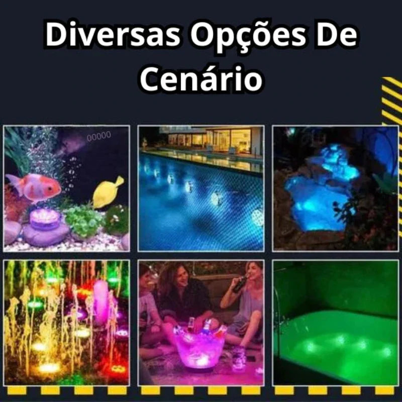 Kit Luminárias de Piscina RGB Favoritoz - Sem Fio Com Controle Remoto